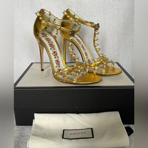 Gold & Pearl Spiked Gucci Sandals